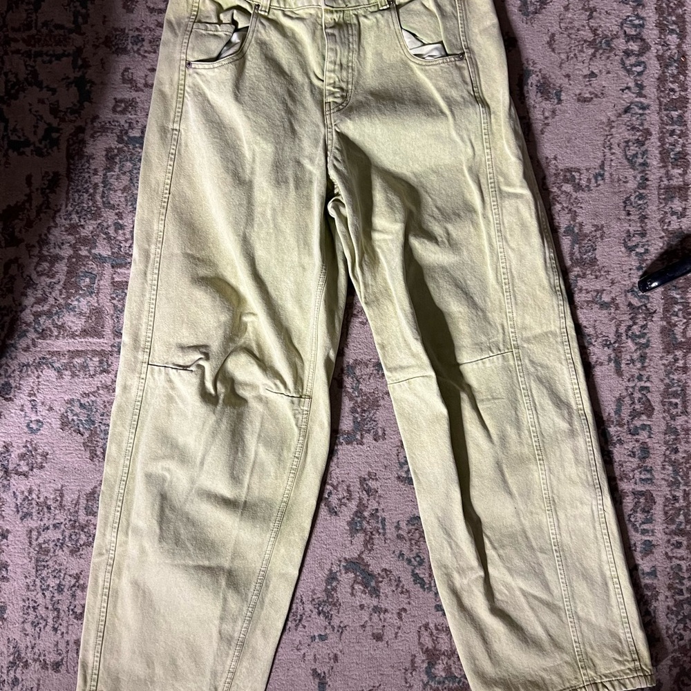 BDG Green Wide Leg (Barrel Knee) Jeans